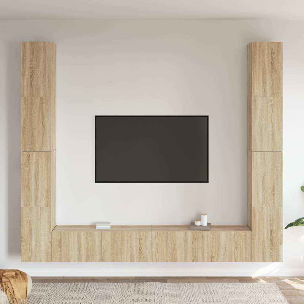 Set di Mobili Porta TV 6 pz Rovere Sonoma in Legno Multistrato vidaXL