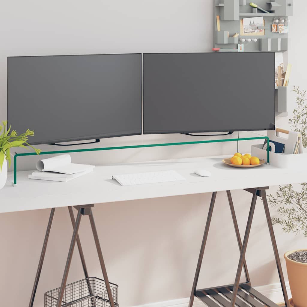 Mobile/Rialzo Porta TV in Vetro Trasparente 120x30x13 cm vidaXL