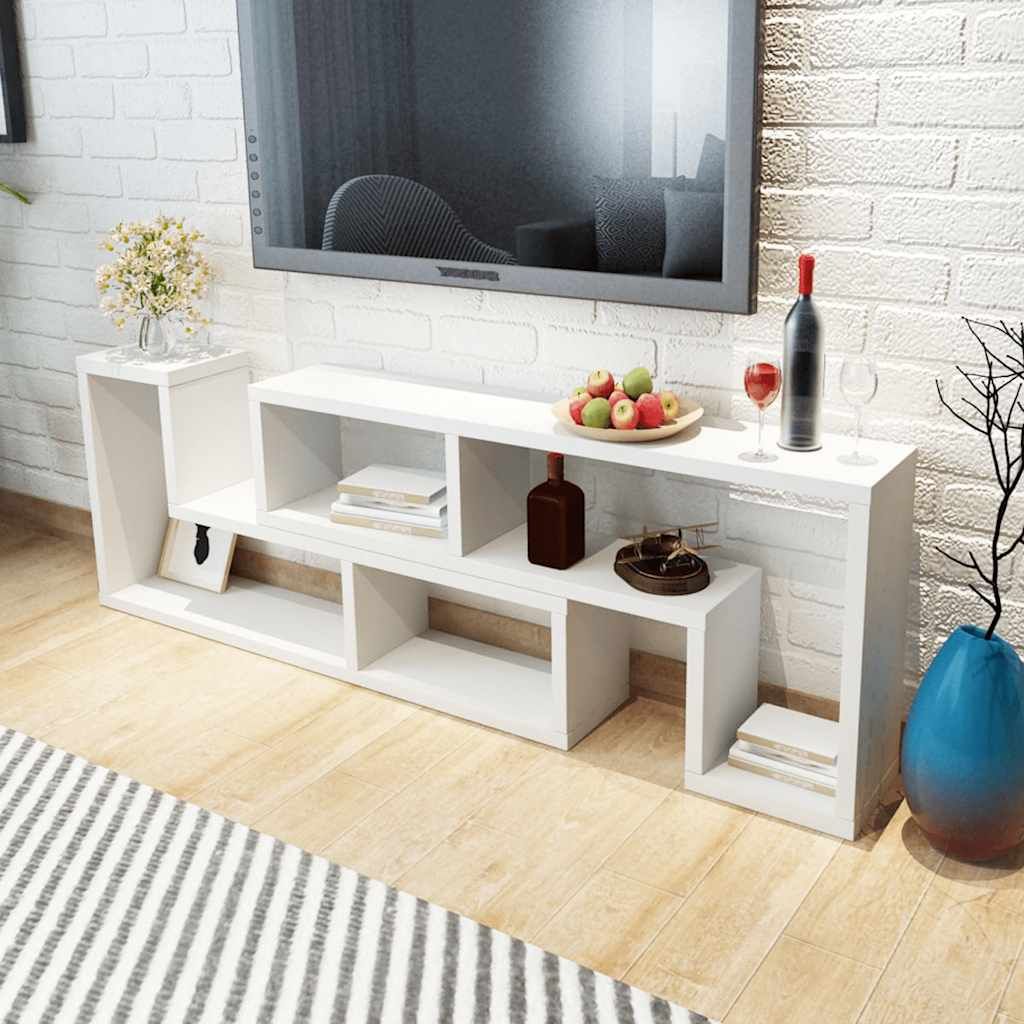 Mobile Porta TV Doppio a L Bianco vidaXL