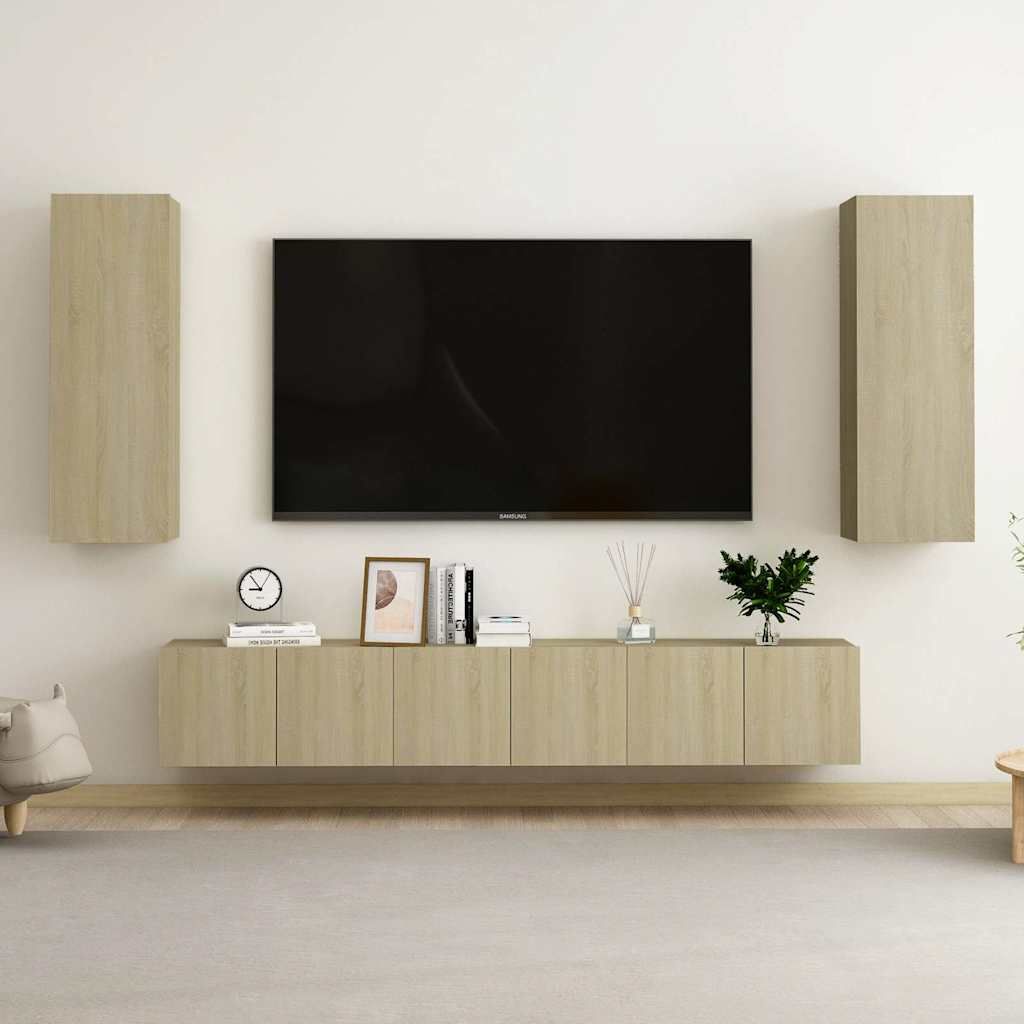 Set di Mobili TV 5 pz Rovere Sonoma in Legno Multistrato vidaXL