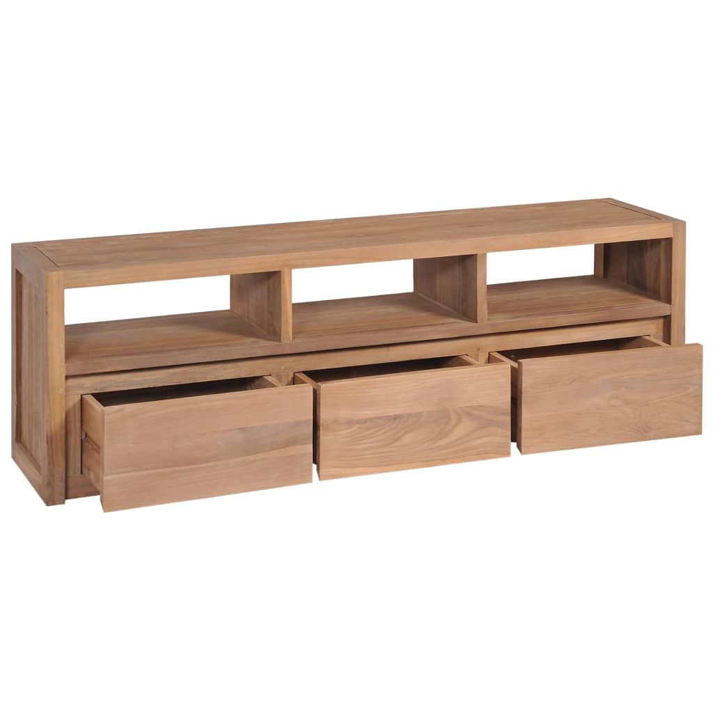 Mobile Porta TV in Teak con Finitura Naturale 120x30x40cm vidaXL