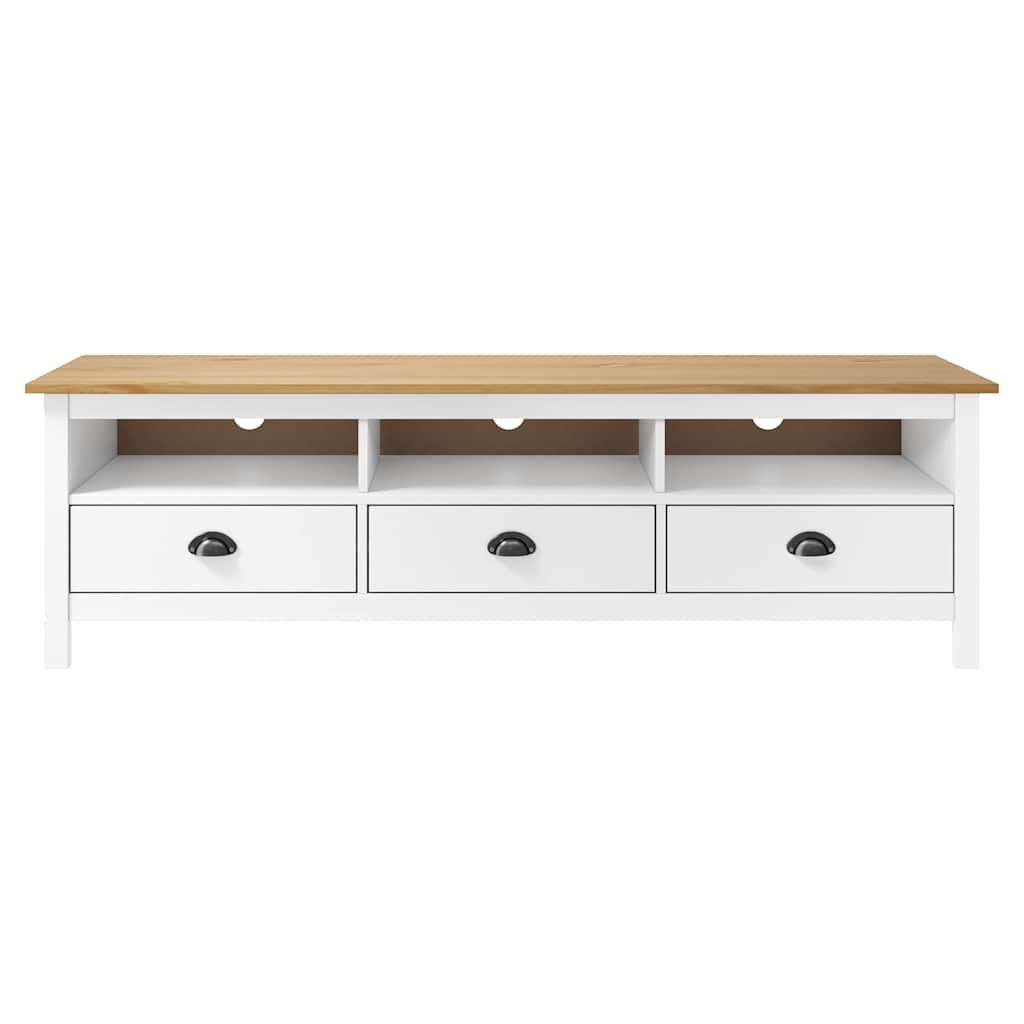 Mobile Porta TV Hill Bianco 158x40x47 cm in Legno di Pino vidaXL