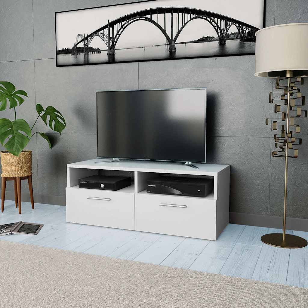 Mobile Porta TV in Legno Multistrato 95x35x36 cm Bianco vidaXL