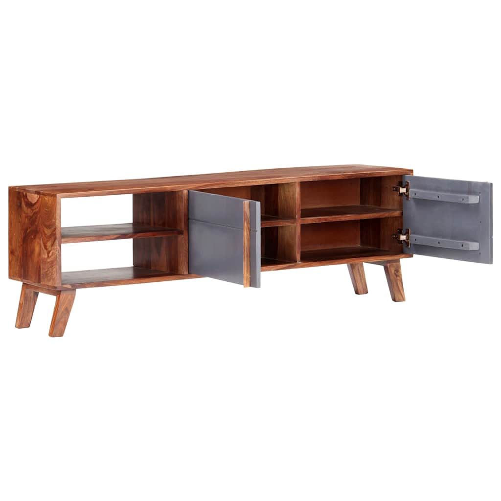 Mobile Porta TV Grigio 140x30x45 cm in Legno Massello vidaXL