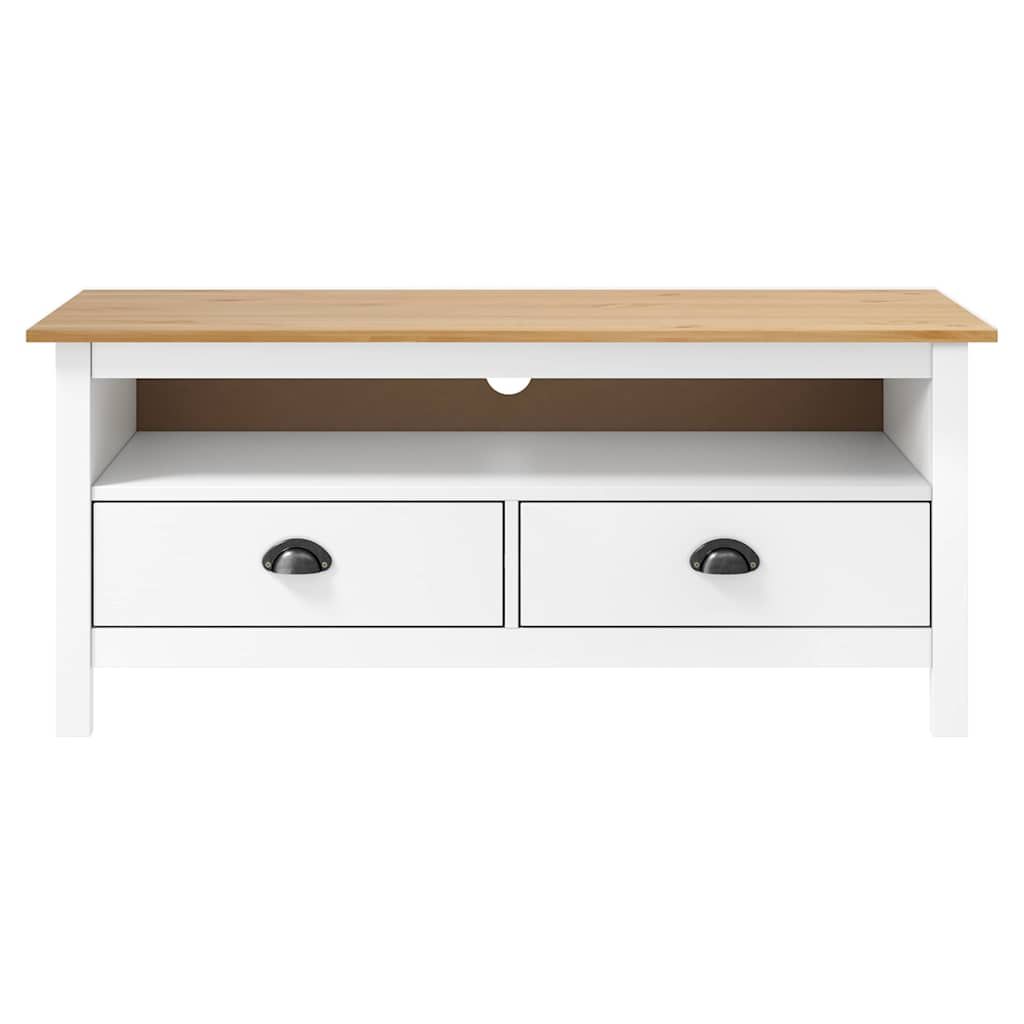 Mobile Porta TV Hill Bianco 110x40x47 cm in Legno di Pino vidaXL