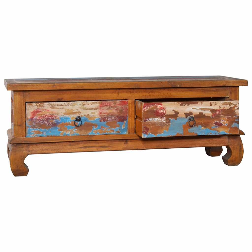 Mobile Porta TV 110x35x40 cm in Legno di Recupero di Teak vidaXL