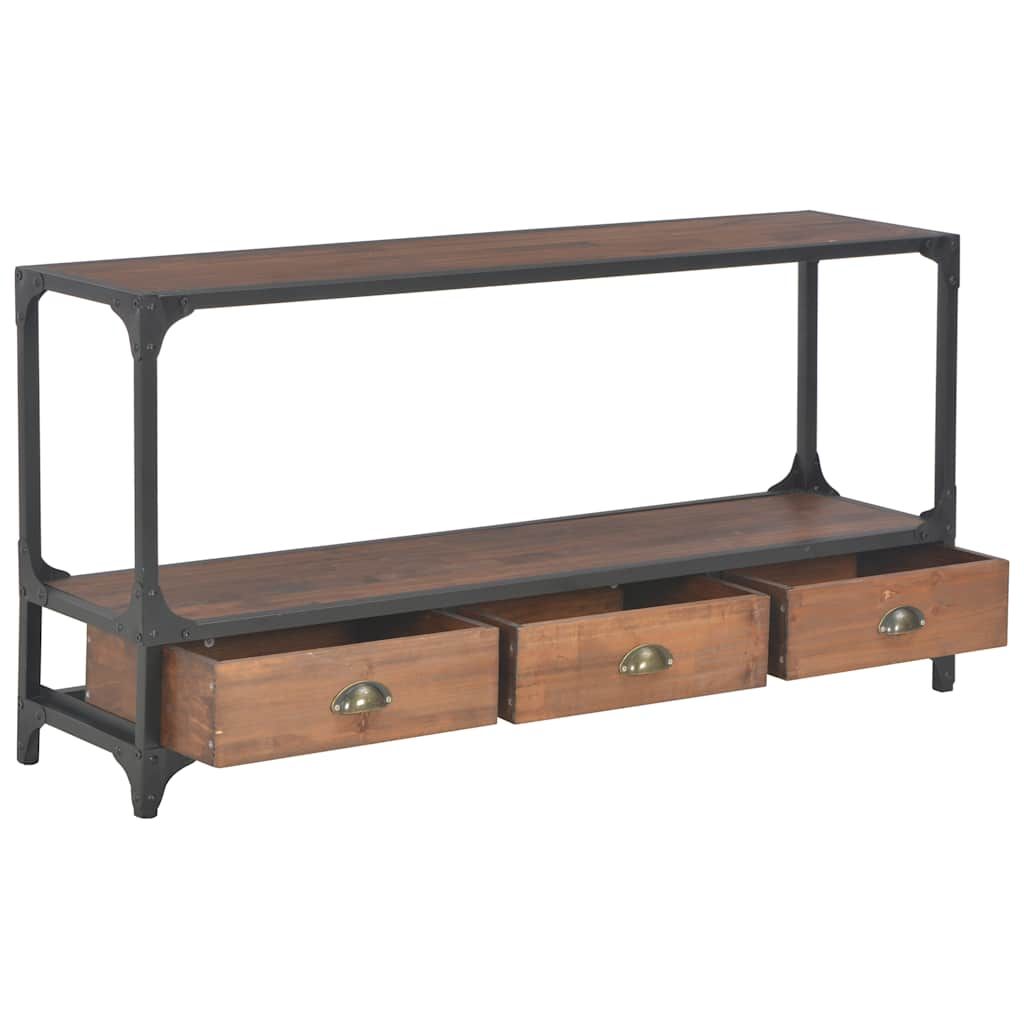 Mobile TV con 3 Cassetti 120x30x60 cm in Legno Massello di Pino vidaXL