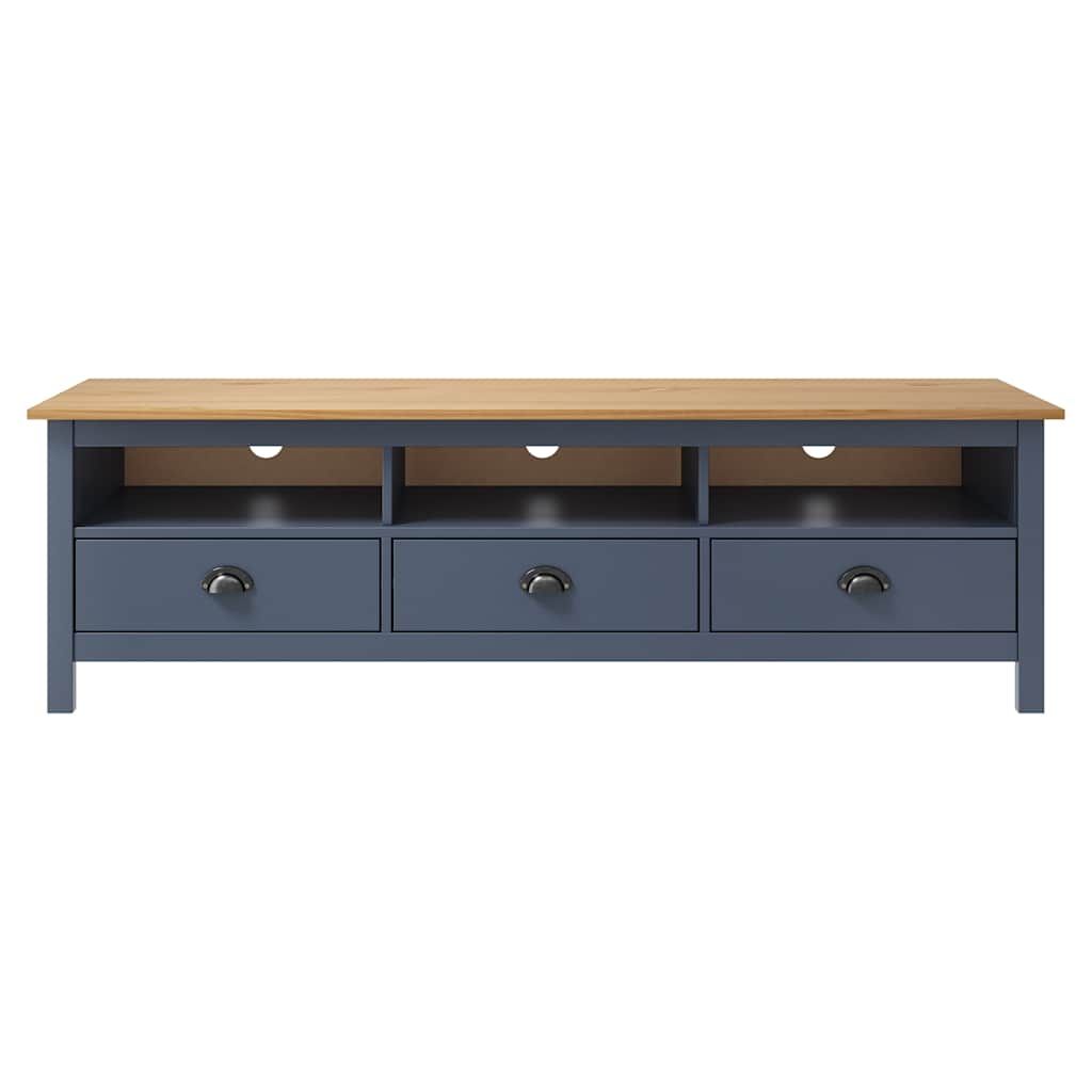 Mobile Porta TV Hill Grigio 158x40x47 cm in Legno di Pino vidaXL