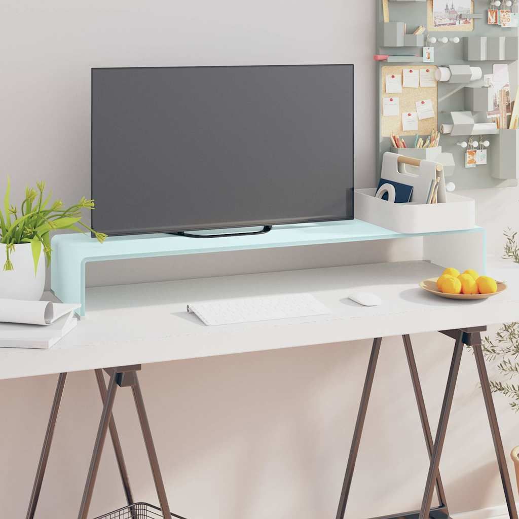 Supporto TV / Rialzo Monitor in Vetro Verde 100x30x13 cm vidaXL