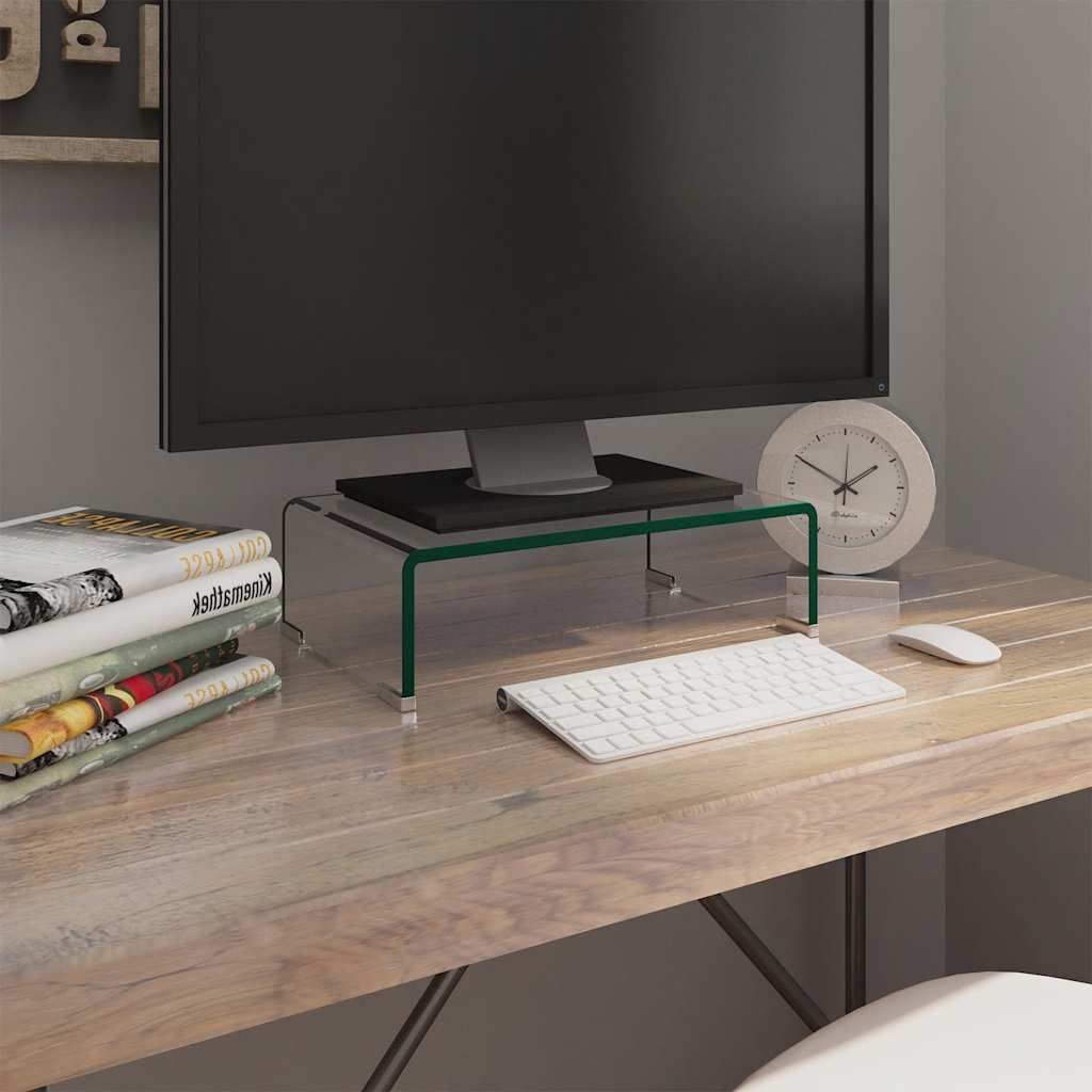 Mobile/Rialzo porta TV in Vetro Bianco 40x25x11 cm vidaXL