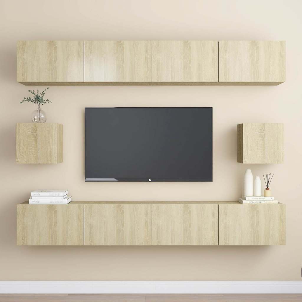 Set di Mobili Porta TV 6 pz Rovere Sonoma in Legno Multistrato vidaXL