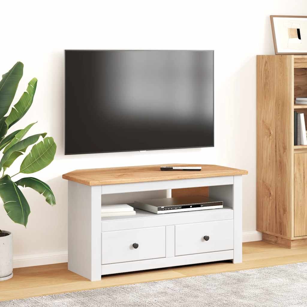 Mobile Porta TV Angolare Bianco 93x49x49cm in Pino Serie Panama vidaXL