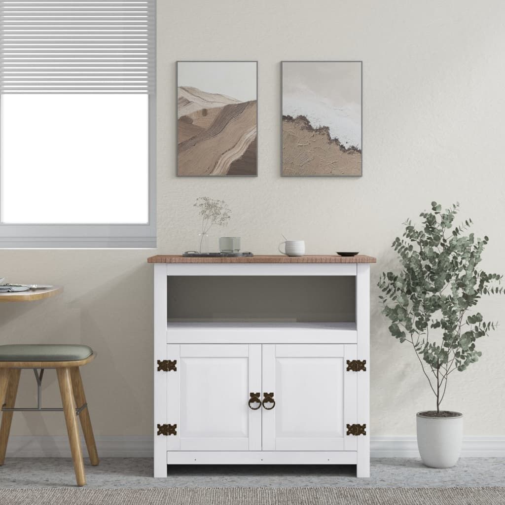 Mobile Porta TV Legno Pino Messicano Corona Bianco 80x43x78 cm vidaXL