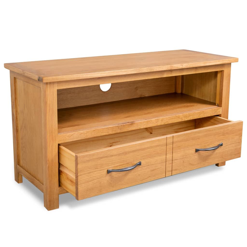 Mobile TV 90x35x48 cm in Legno Massello di Rovere vidaXL