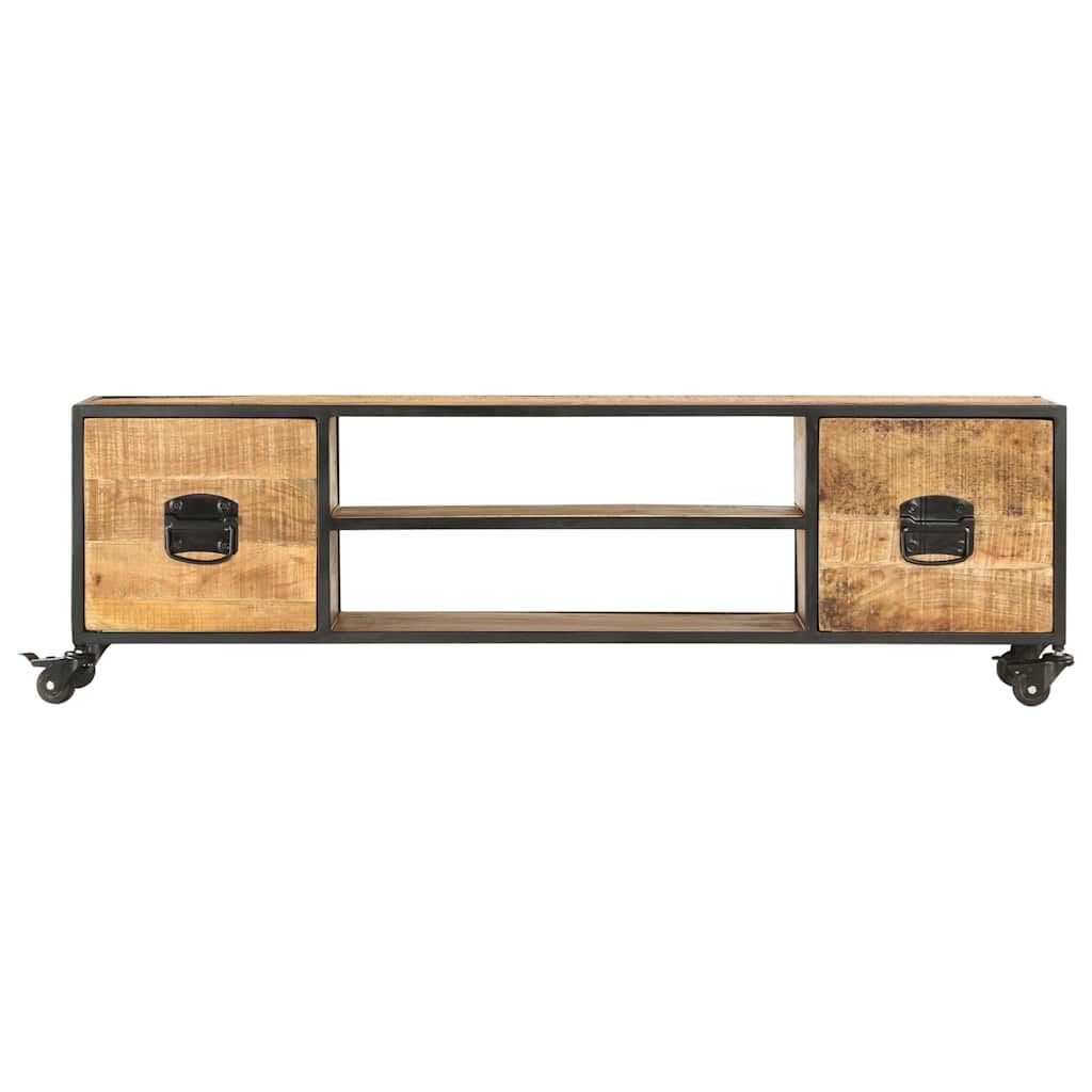 Mobile Porta TV 130x30x39 cm in Legno Massello di Mango vidaXL
