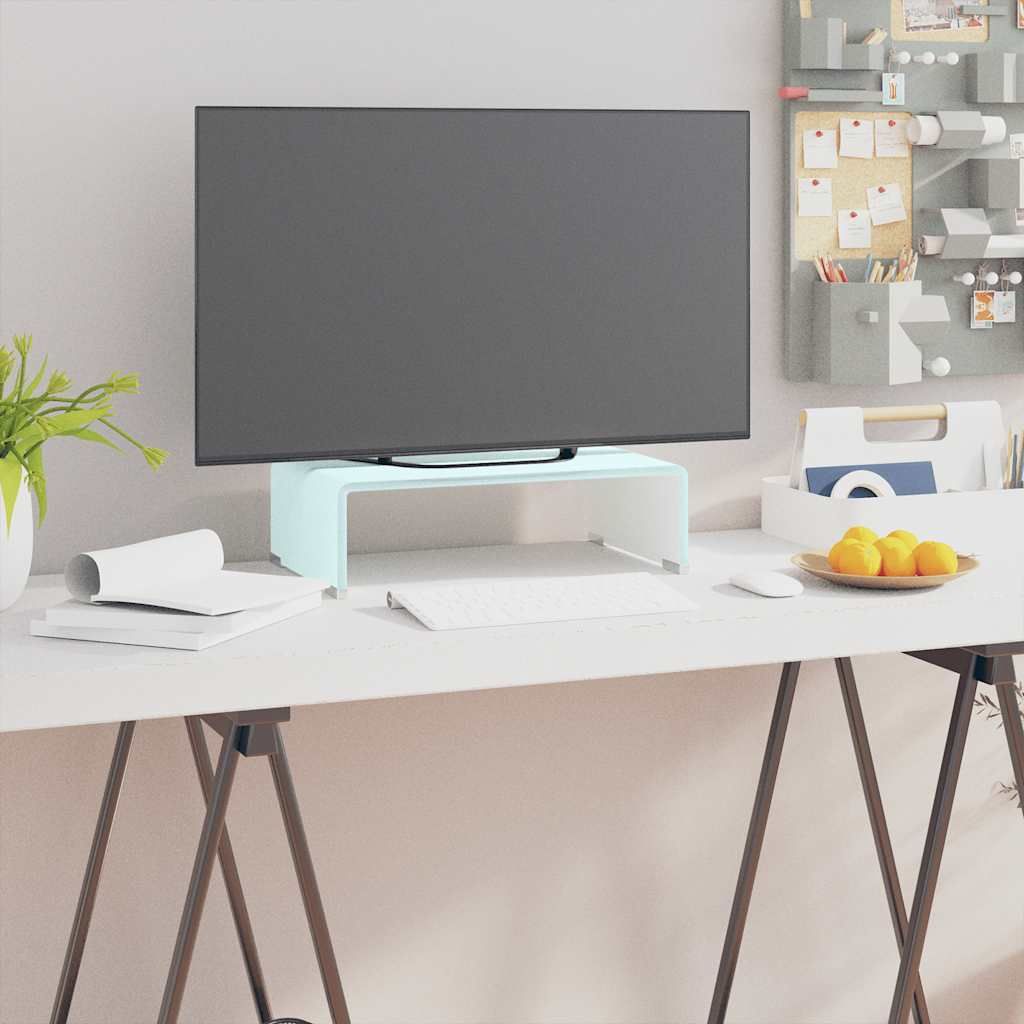 Supporto TV / Rialzo Monitor in Vetro Verde 40x25x11 cm vidaXL