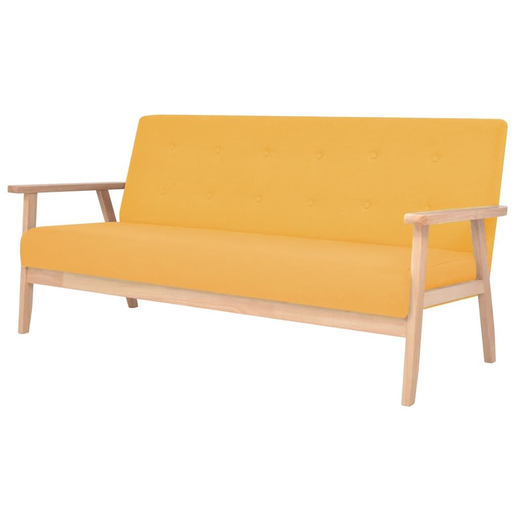 Set di Divani 3 pz in Tessuto Giallo vidaXL