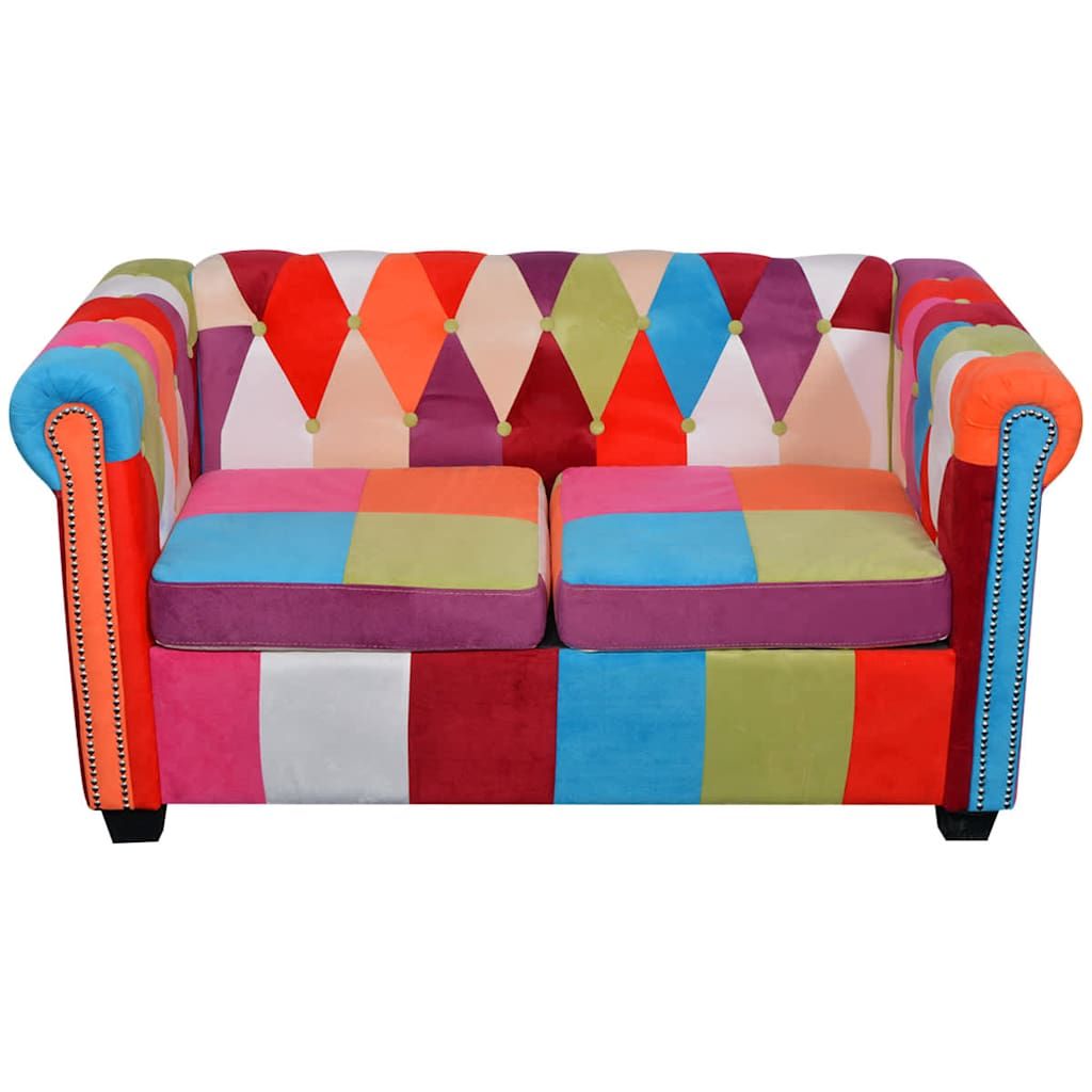 Divano Chesterfield a 2 Posti in Tessuto vidaXL