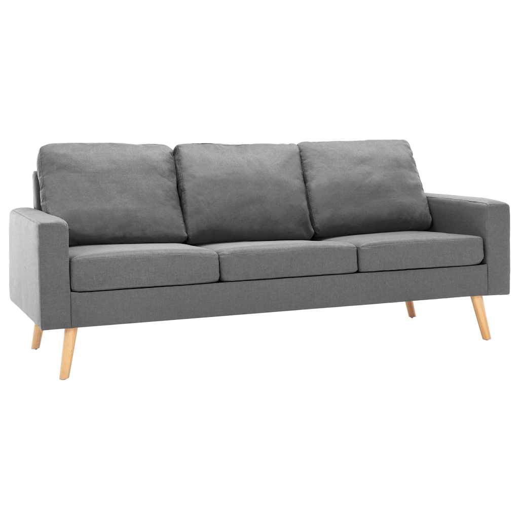 Set Divani 2 pz in Tessuto Grigio Chiaro vidaXL