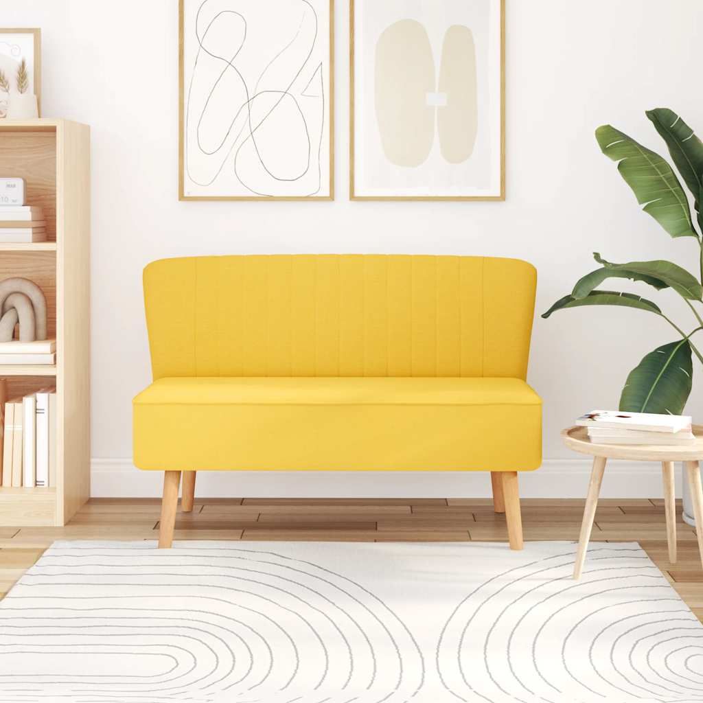 Divano in Tessuto 117x55,5x77 cm Giallo vidaXL