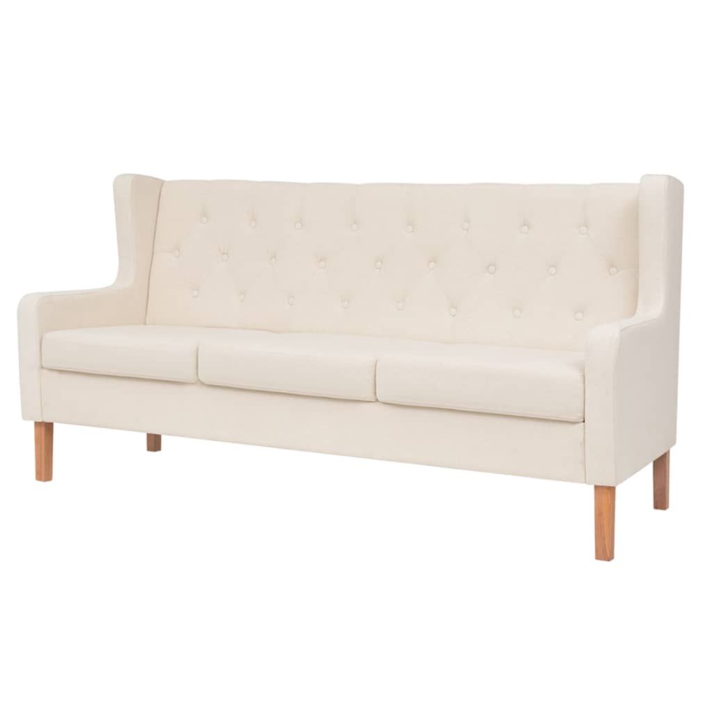 Set Divani 3 pz in Tessuto Bianco Crema vidaXL
