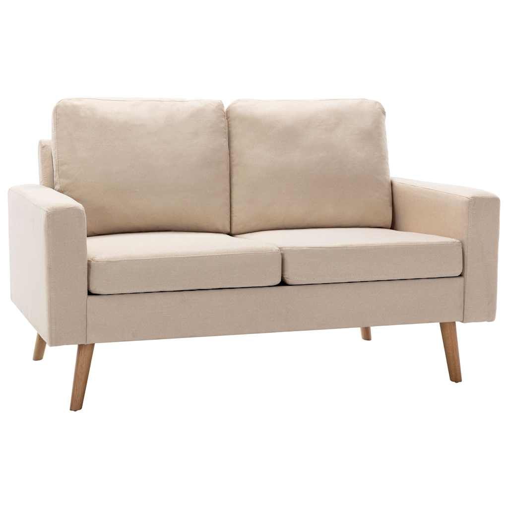 Set Divani 2 pz in Tessuto Crema vidaXL