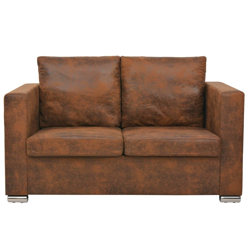 Divano a 2 Posti 137x73x82 cm in Pelle Scamosciata Artificiale vidaXL