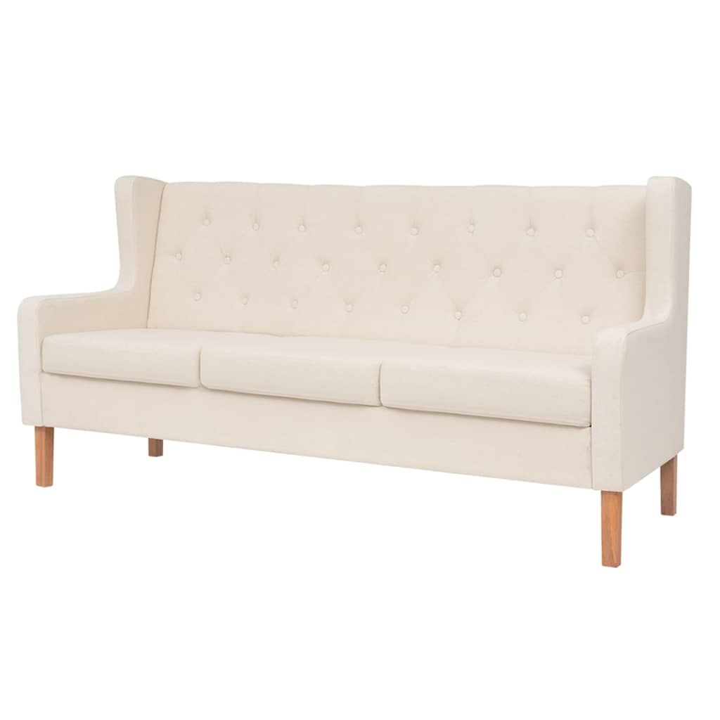 Set Divani 2 pz in Tessuto Bianco Crema vidaXL