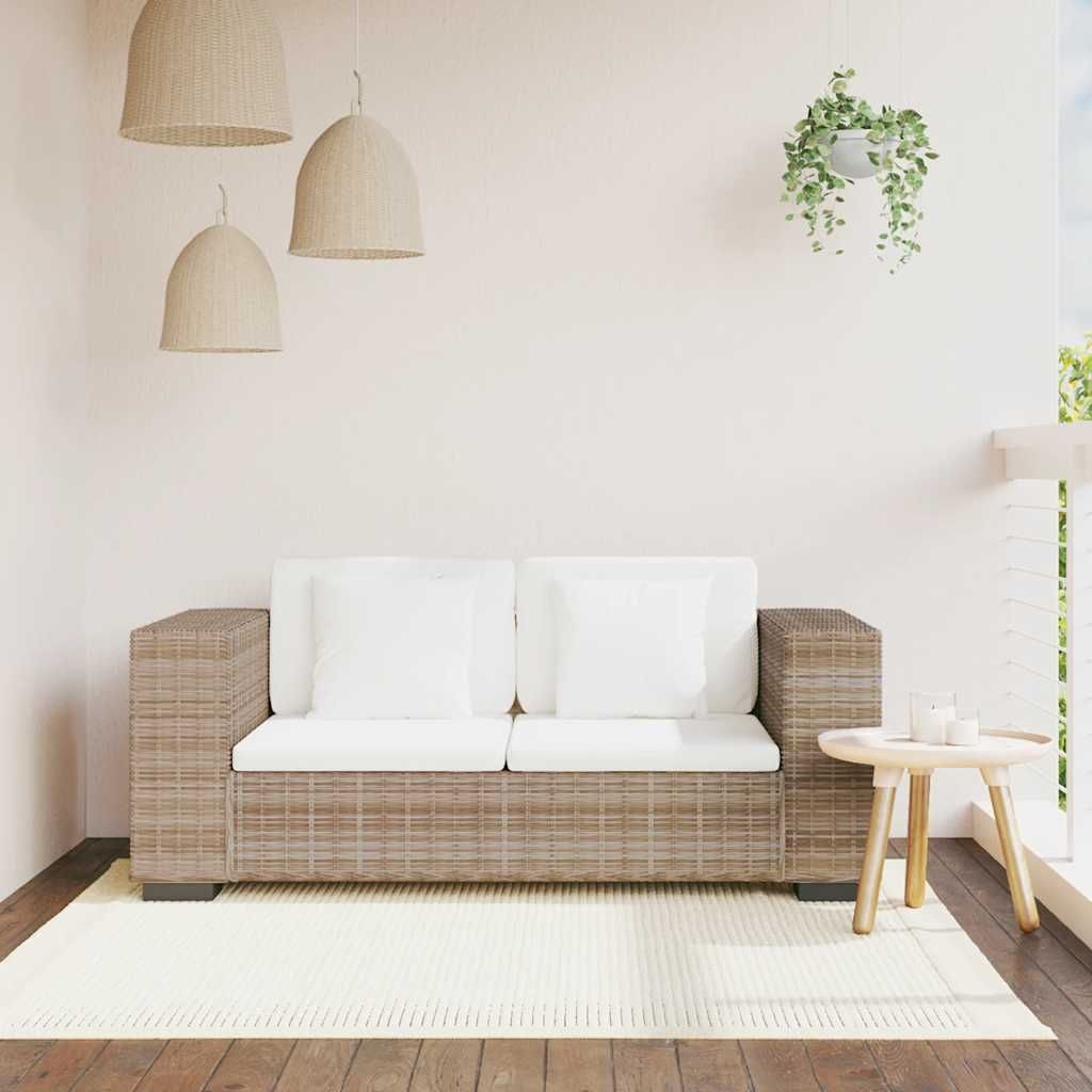 Divano a 2 Posti 7 pz in Rattan Naturale vidaXL