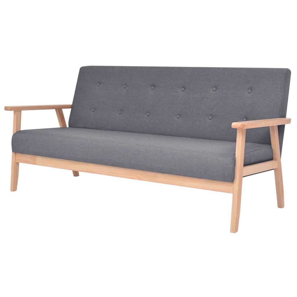 Set di Divani 3 pz in Tessuto Grigio Scuro vidaXL