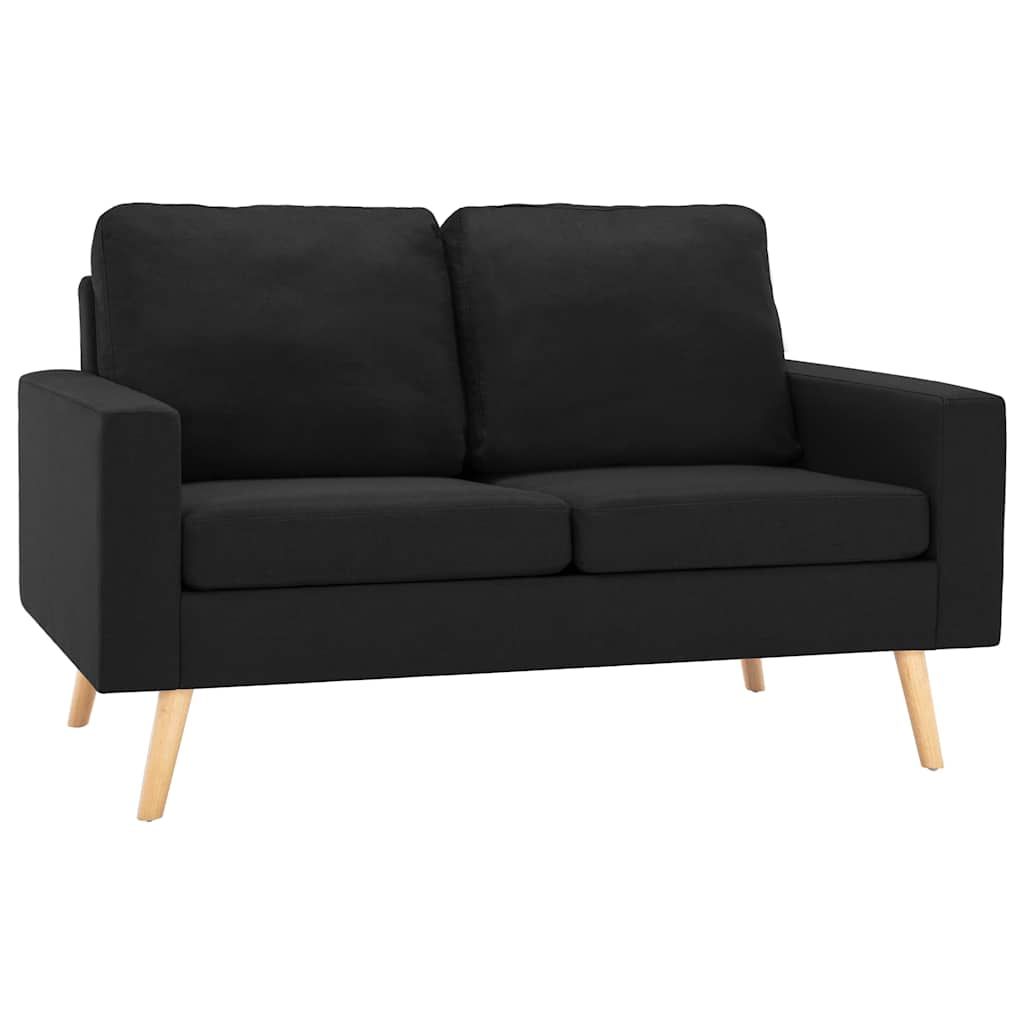 Set Divani 2 pz in Tessuto Nero vidaXL