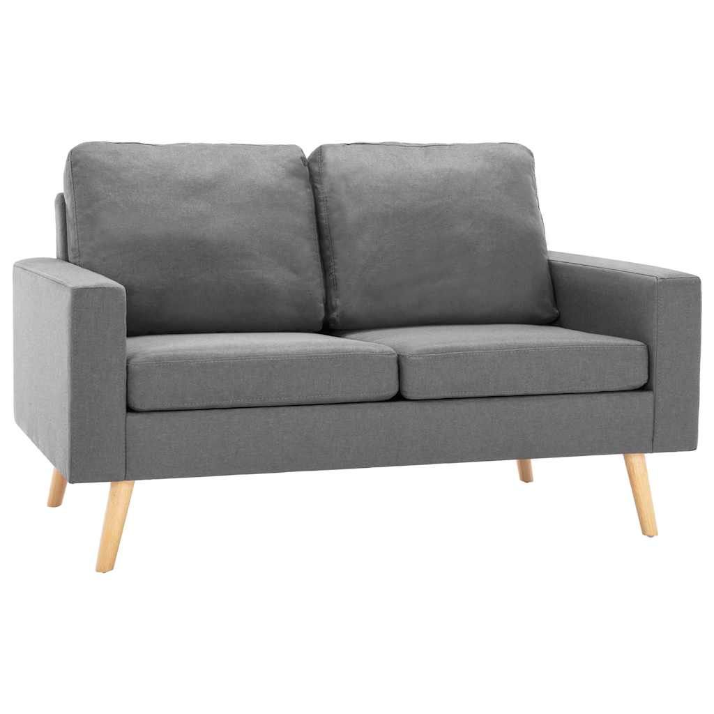 Set di Divani 2 pz in Tessuto Grigio Chiaro vidaXL