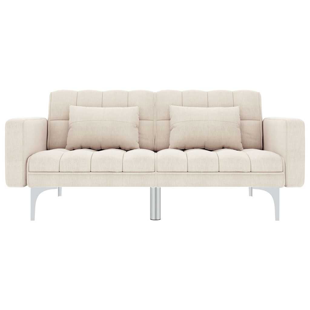 Divano Letto Crema in Tessuto vidaXL