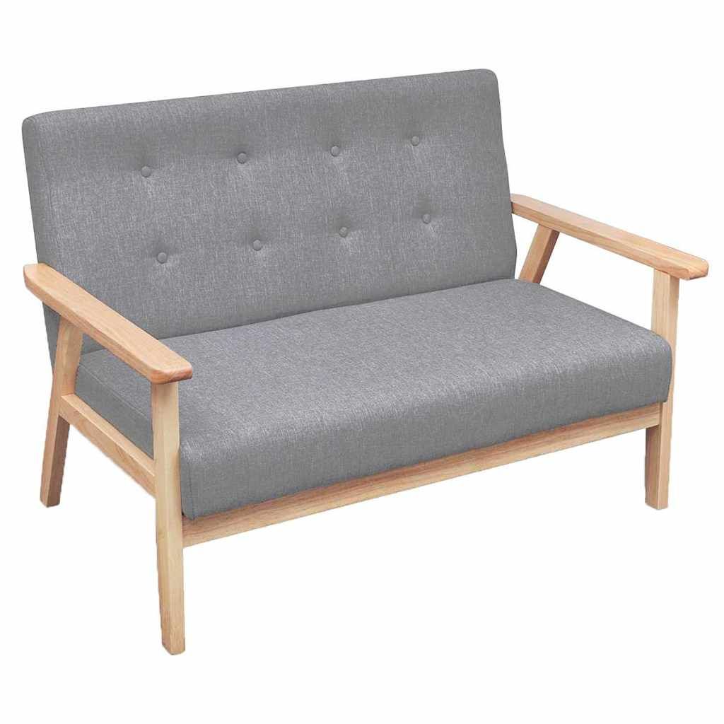 Set di Divani 2 pz in Tessuto Grigio Chiaro vidaXL