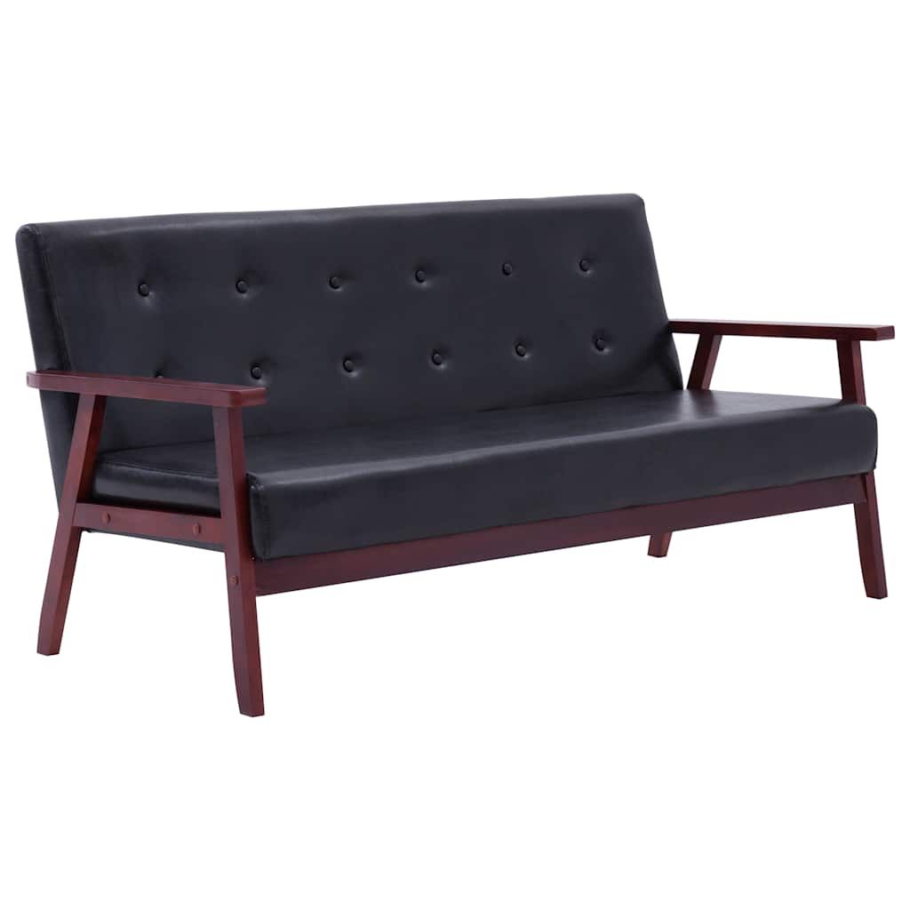 Set di Divani 3 pz Nero in Similpelle vidaXL