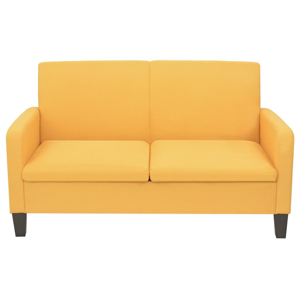 Divano a 2 Posti 135x65x76 cm Giallo vidaXL