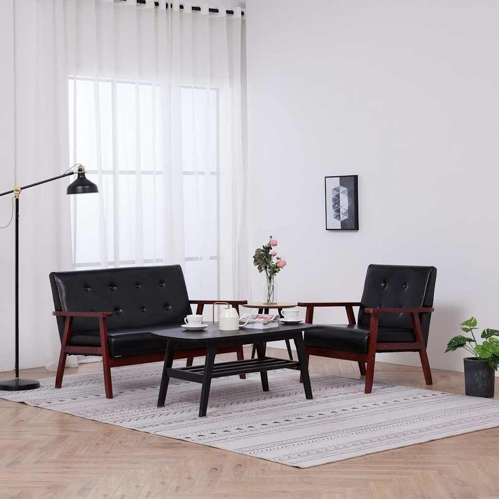 Set di Divani 2 pz Nero in Similpelle vidaXL