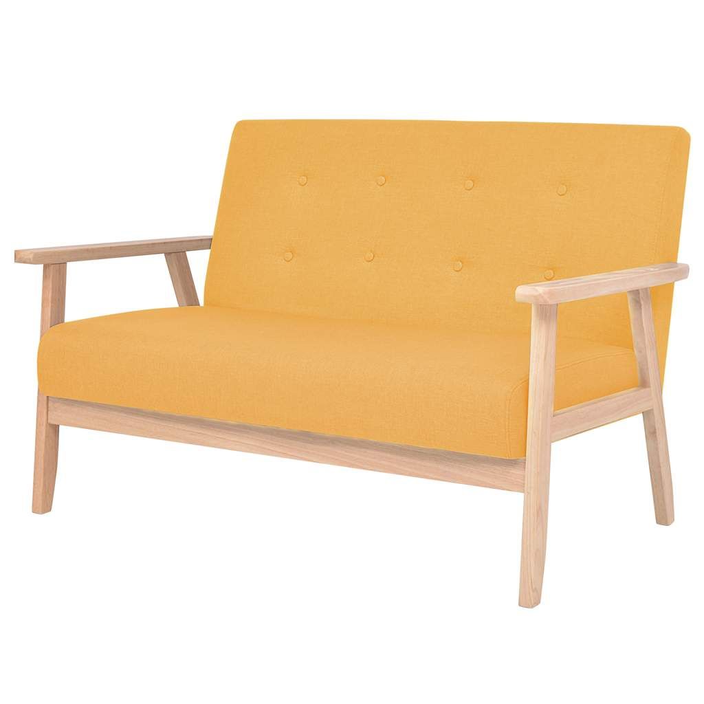 Set di Divani 2 pz in Tessuto Giallo vidaXL