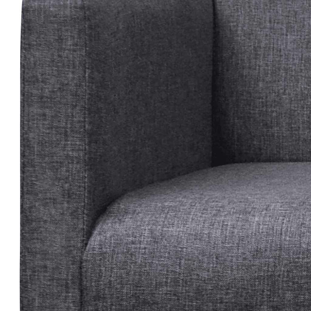 Panca con Cuscino Imbottito Tessuto Legno di Hevea Grigio Scuro vidaXL