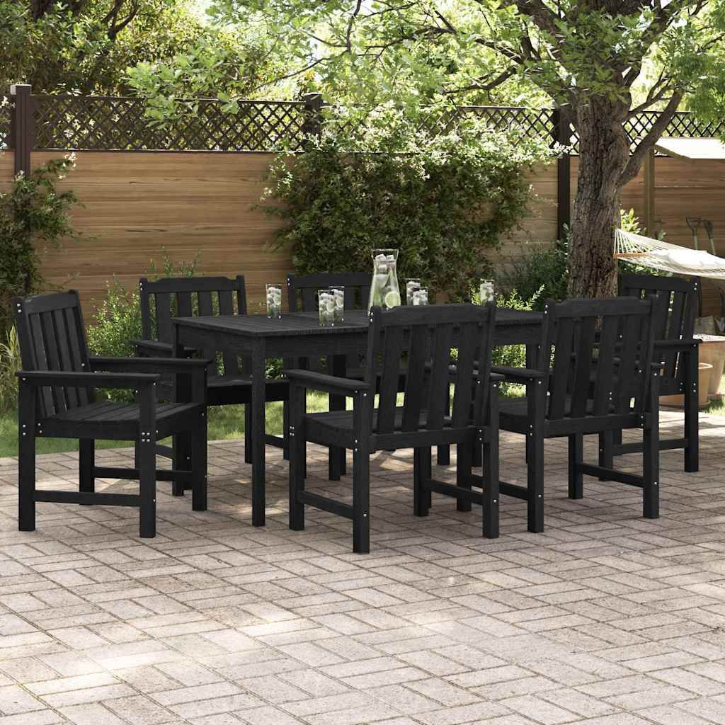 Sedia da Giardino 6 pcs Nero 65.5 x 59 x 88 cm Polietilene vidaXL