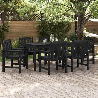 Sedia da Giardino 6 pcs Nero 65.5 x 59 x 88 cm Polietilene vidaXL