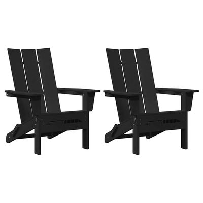 Sedia da Giardino 2 pcs Nero 80.5 x 74.5 x 92 cm Polietilene vidaXL