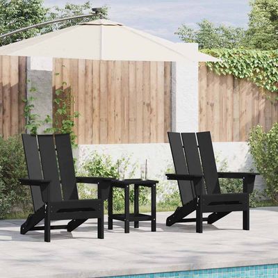 Sedia da Giardino 2 pcs Nero 80.5 x 74.5 x 92 cm Polietilene vidaXL