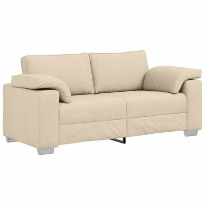 Divano a due posti Crema 180 cm Tessuto vidaXL