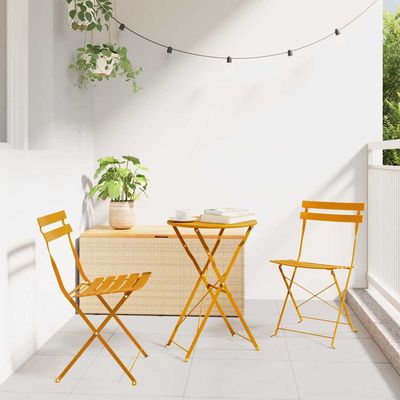 Sedia Pieghevole da Giardino 2 pcs Senape 42 x 46 x 82cm vidaXL