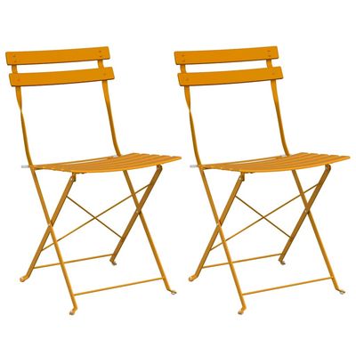 Sedia Pieghevole da Giardino 2 pcs Senape 42 x 46 x 82cm vidaXL