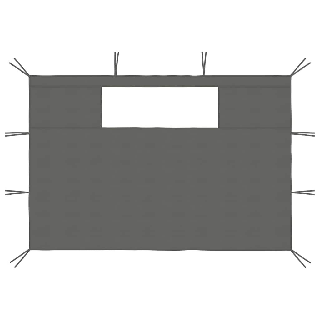 Pareti con Finestre per Gazebo 2 pz Antracite vidaXL