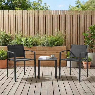 Sedie da giardino 2 pcs Nero e antracite 53,5 x 59 x 77 cm vidaXL