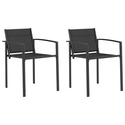 Sedie da giardino 2 pcs Nero e antracite 53,5 x 59 x 77 cm vidaXL