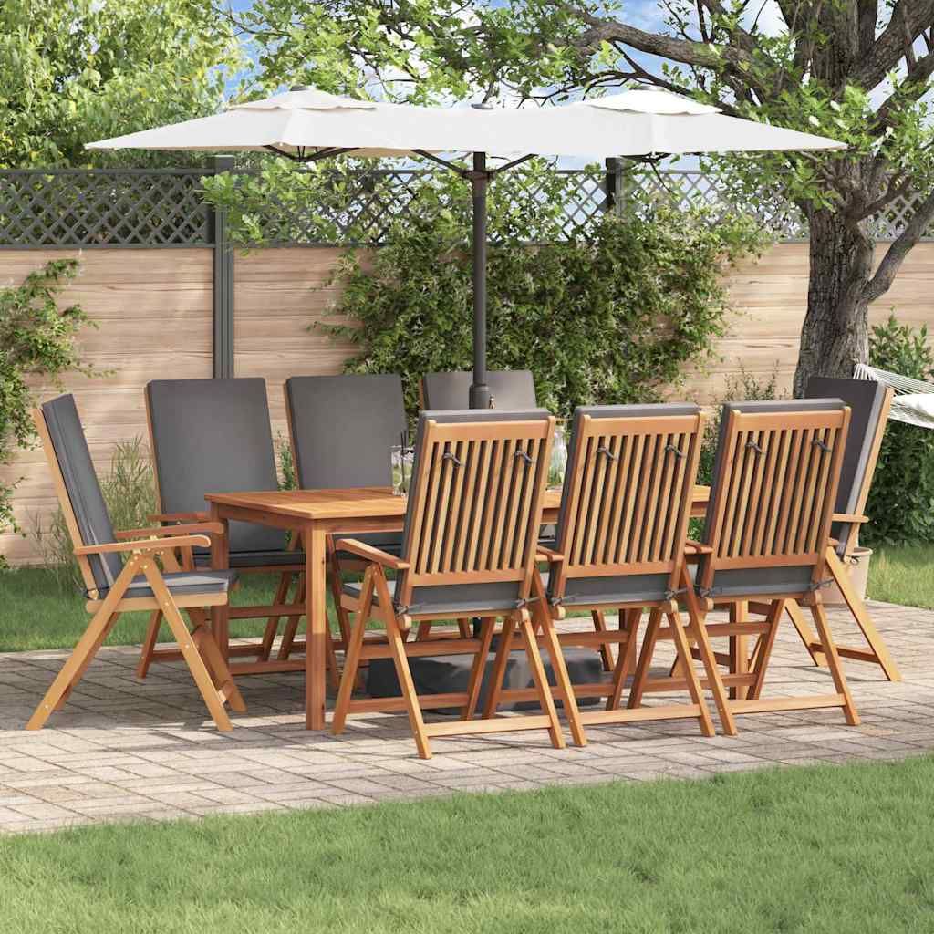 Sedia da Giardino 8 pcs Marrone e Grigio 57 x 71.5 x 104 cm vidaXL